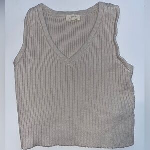 PacSun Cream Cropped Knit Sweater Tee